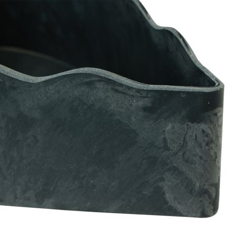 Floristik24 Decorative heart bowl plastic anthracite 21×14.5×5.5cm