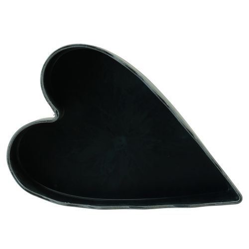 Floristik24 Decorative heart bowl plastic anthracite 21×14.5×5.5cm