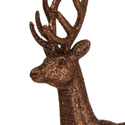 Floristik24 Deco deer reindeer copper decoration figure glitter H37cm