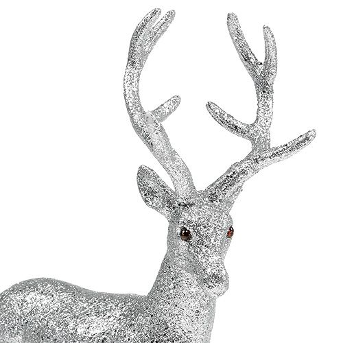 Product Deco deer silver, mica H32cm W25cm