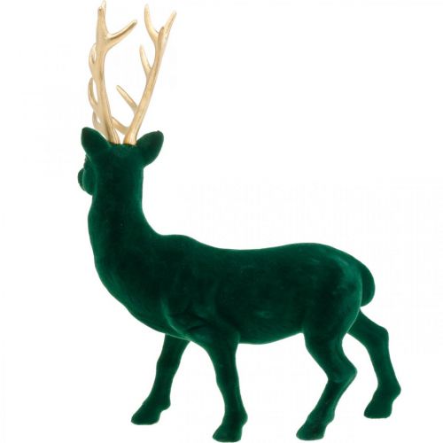 Product Deco deer standing green gold Christmas decoration figure 40cm