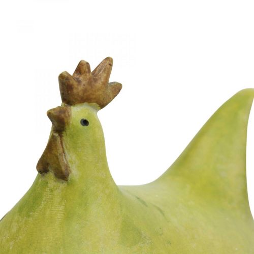 Floristik24 Deco Chicken Colorful Easter Decorations Green/Yellow/Orange 13cm 3pcs