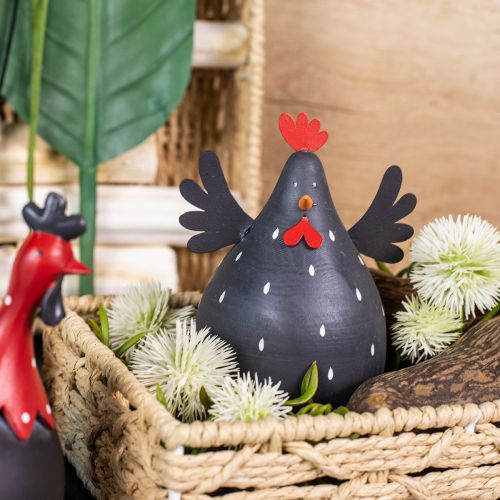 Decorative chicken black wooden decoration hen Easter decoration wood H13cm