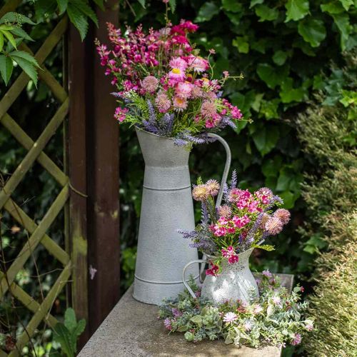 Floristik24 Decorative jug metal metal jug rustic white Ø16.5cm H 41cm