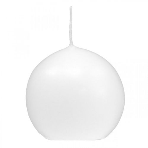 Decorative candles white Ball candles Advent candles Ø60mm 16 pieces