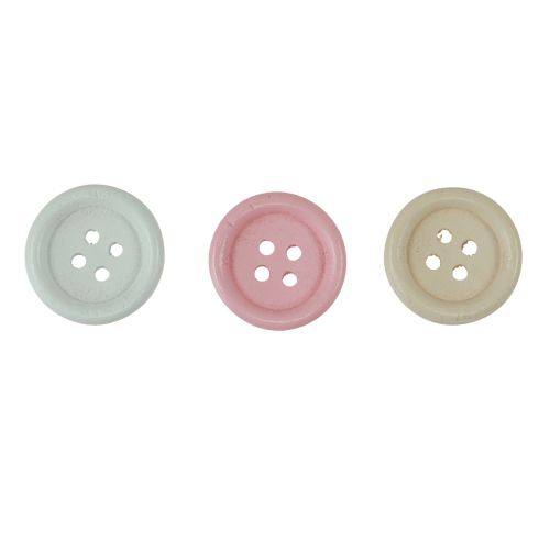 Product Decorative Buttons for Crafting Wood Ø2cm Cream Pink White 210 Pcs