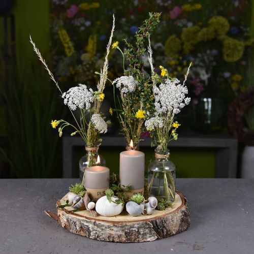 Product Decorative basket with 3 bottles table decoration seagrass natural 22×11.5×14cm