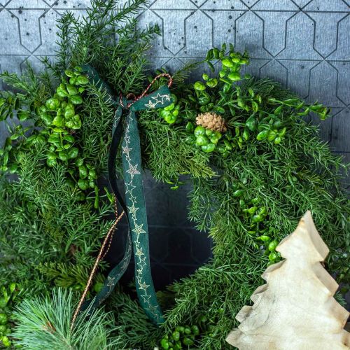 Floristik24 Decorative wreath large coniferous branches, cones and boxwood green 70cm