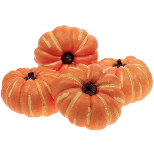 Floristik24 Halloween Pumpkin Decoration, Autumn Decoration Table Orange 12.5cm H7cm 4pcs