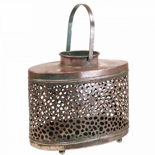 Deco lantern oval table decoration metal 27×16×23cm