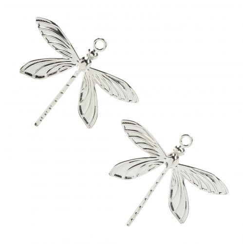 Product Decorative dragonflies for hanging summer decoration silver 5×4cm 36 pcs