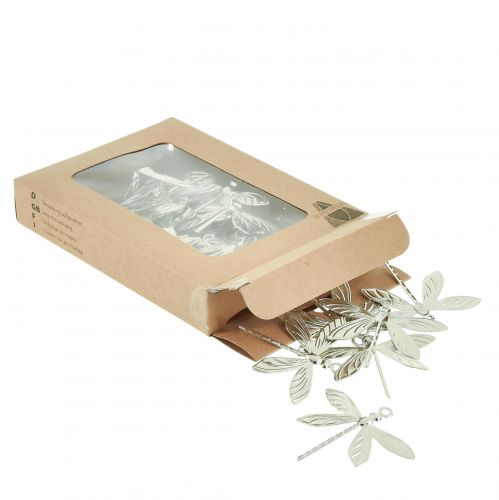 Product Decorative dragonflies for hanging summer decoration silver 5×4cm 36 pcs