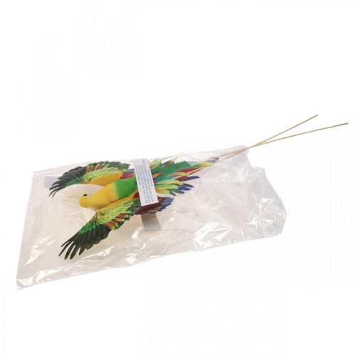 Floristik24 Flower plug bird, deco parrot red yellow 28×19cm 2pcs