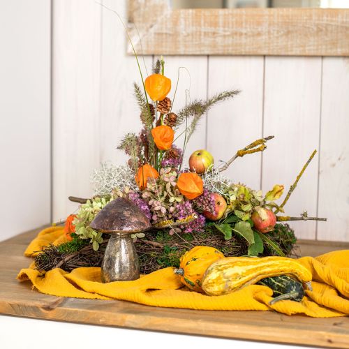 Floristik24 Decorative mushrooms pink autumn decoration glass Ø9cm H13.5cm 2pcs