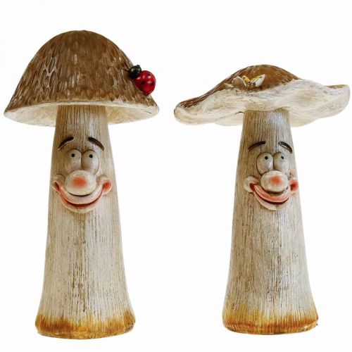  Deco mushrooms Autumn decoration funny mushrooms Ø15/12cm  H22/25cm 2pcs - buy cheap online