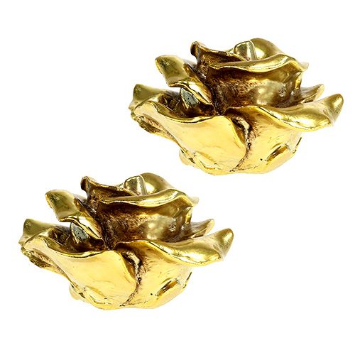 Floristik24 Decorative roses gold Ø8cm 6 pcs