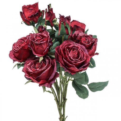 Product Deco roses red artificial roses silk flowers 50cm 3pcs
