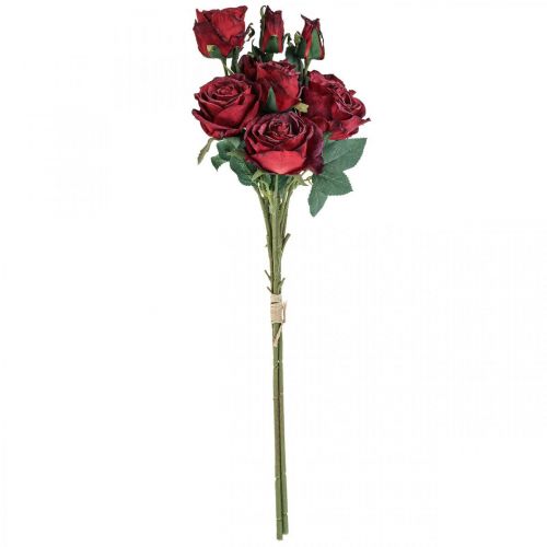 Floristik24 Decorative Roses Red Artificial Roses Silk Flowers 50cm 3 Pcs