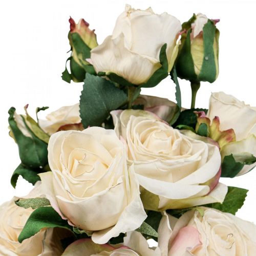 Floristik24 Deco Roses Cream Artificial Roses Silk Flowers 50cm 3pcs