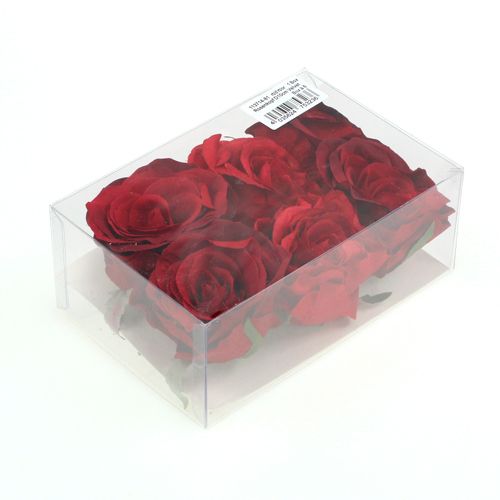 Floristik24 Decorative rose head red Ø9cm 6pcs
