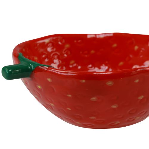 Floristik24 Decorative bowl strawberry ceramic bowl red 12.5×15.5cm 2pcs