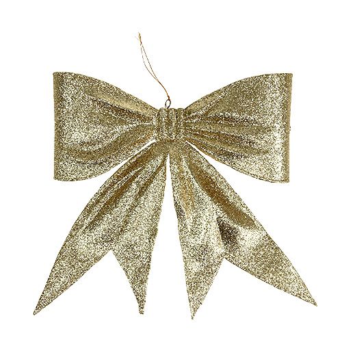 Floristik24 Decorative bow gold, mica L31cm W32cm