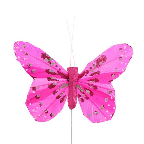 Floristik24 Deco butterfly pink-pink sort. 6cm 24pcs