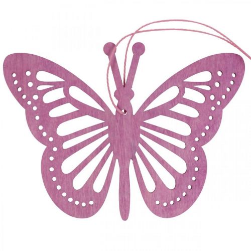 Product Deco butterflies deco hanger purple/pink/pink 12cm 12pcs
