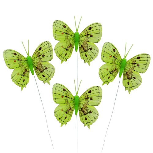 Floristik24 Decorative butterflies green 8cm 6pcs