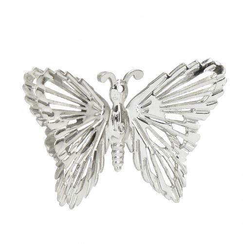 Product Decorative Butterflies Metal Hanging Decoration Silver 5cm 30 Pcs