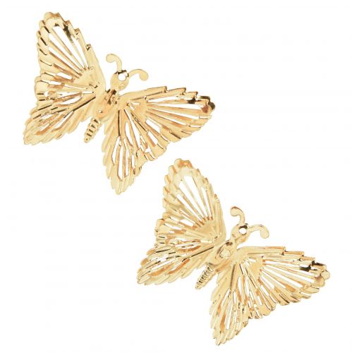 Floristik24 Decorative Butterflies Metal Hanging Decoration Golden 5cm 30 Pcs