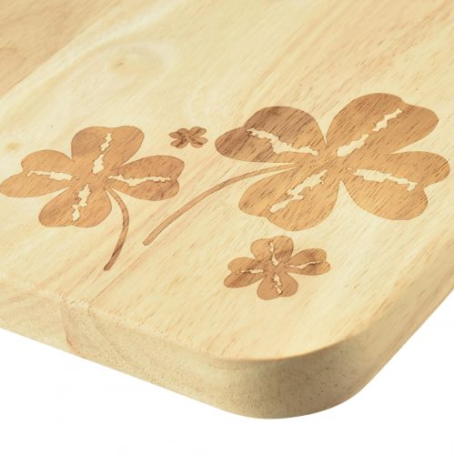 Product Decorative chopping board with clover leaves, mango wood, 38×22cm