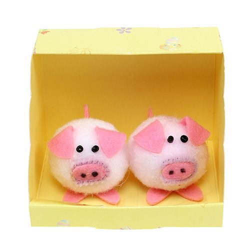 Floristik24 Decorative piggy pink 5cm set