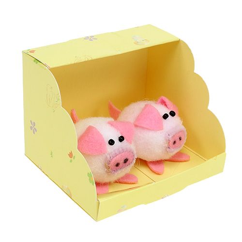 Floristik24 Decorative piggy pink 5cm set