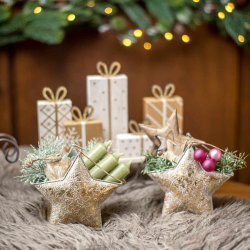 Floristik24 Decorative star metal for hanging and decorating Golden Ø13cm