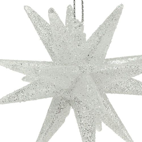 Floristik24 Decorative stars with glitter 7.5cm silver 8 pcs