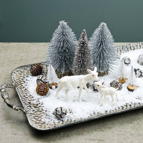 Product Decorative tray with handles antique silver 45cm x 25cm