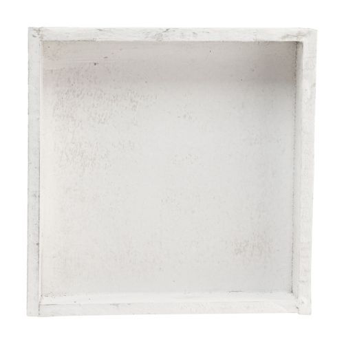 Floristik24 Decorative tray square wooden tray white 20×20×3.5cm
