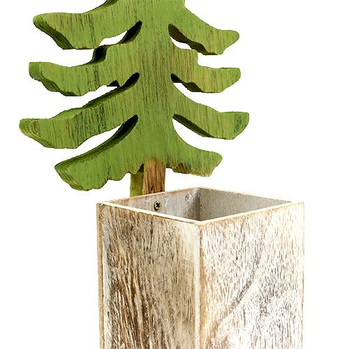 Floristik24 Decorative fir tree with wooden container H49cm