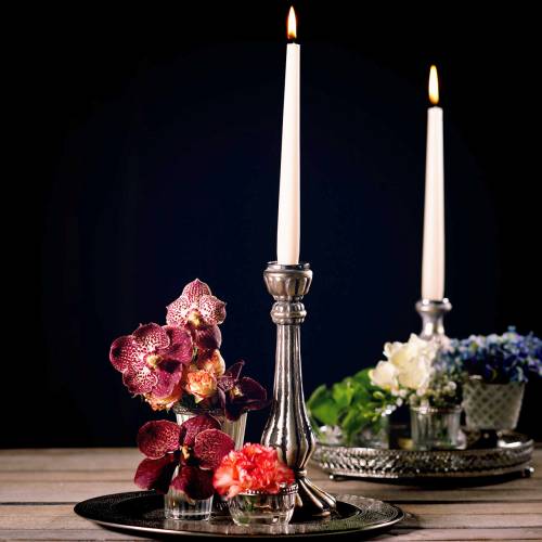 Floristik24 Decorative plate Marrakech silver Ø33cm