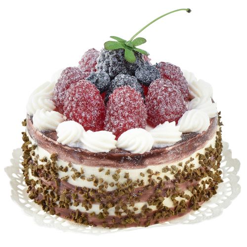 Floristik24 Decorative chocolate cake with raspberries cake dummy Ø10cm