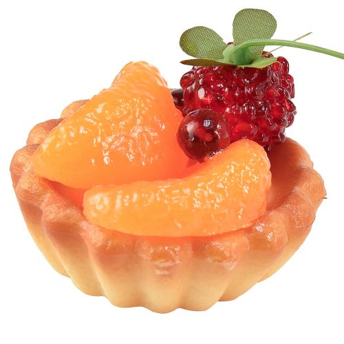 Product Decorative mini cakes with fruit, 6cm, artificial cake replicas for shop windows and displays, set of 4