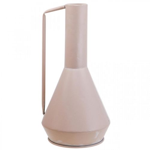 Product Modern decorative metal vase in light pink, 19.5cm; designer decorative jug, 38.5cm high, for dried flowers