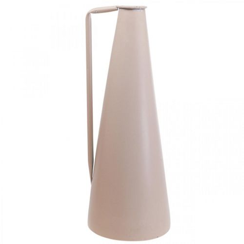 Product Decorative metal vase, decorative jug, pink, conical, vintage flower vase, 38cm