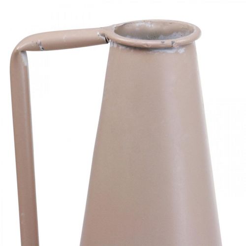 Product Decorative metal vase, decorative jug, pink, conical, vintage flower vase, 38cm