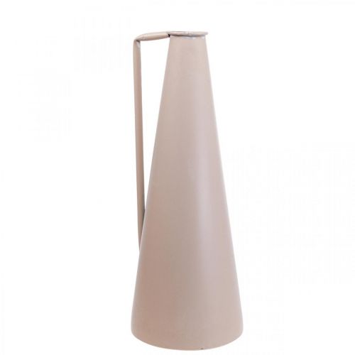 Product Decorative metal vase, decorative jug, pink, conical, vintage flower vase, 38cm