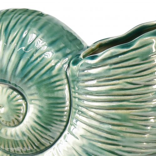 Floristik24 Decorative vase snail shell ceramic green 18x8.5x15.5cm