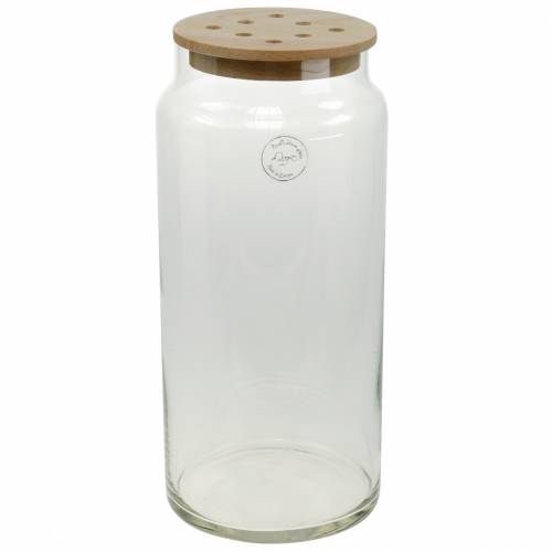 Floristik24 Decorative vase with holes Glass vase with a perforated lid Modern floral decoration