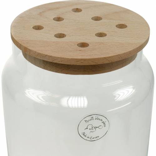 Floristik24 Decorative vase with holes Glass vase with a perforated lid Modern floral decoration