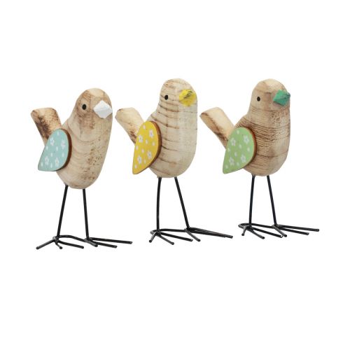 Floristik24 Decorative Birds Wooden Birds Table Decoration Spring Nature Colorful 12cm 3 Pcs
